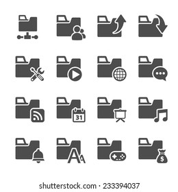 folder icon set 3, vector eps10.