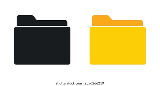 Folder icon set in black and colored versions.