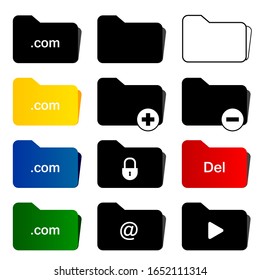 folder icon set in color art illustration