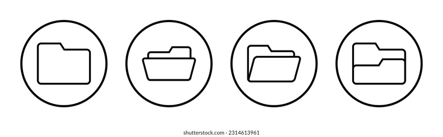 Icono de carpeta: ilustración. signo de carpeta y símbolo