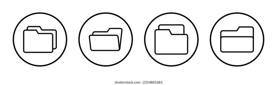 Folder icon set illustration. folder sign and symbol