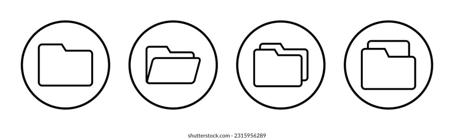Folder icon set illustration. folder sign and symbol
