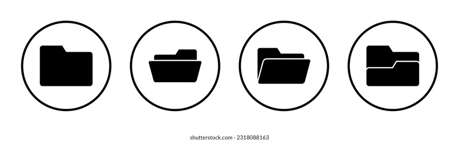 Folder icon set illustration. folder sign and symbol
