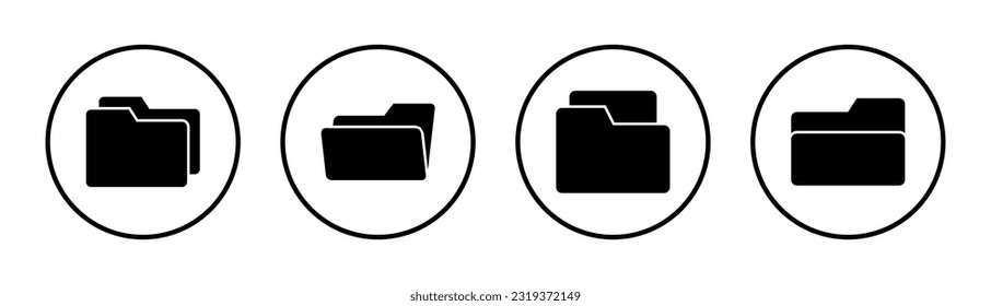Folder icon set illustration. folder sign and symbol
