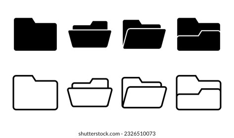 Folder icon set illustration. folder sign and symbol