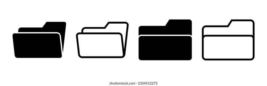 Folder icon set illustration. folder sign and symbol
