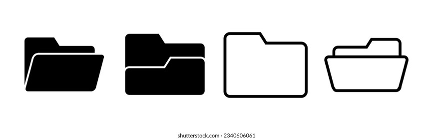 Icono de carpeta: ilustración. signo de carpeta y símbolo