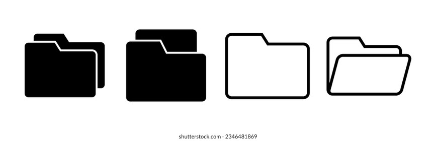 Folder icon set illustration. folder sign and symbol