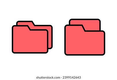 Folder icon set illustration. folder sign and symbol