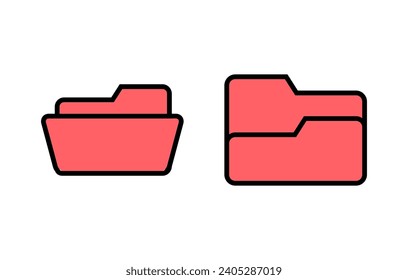 Ordnersymbol-Set-Illustration. Ordnerzeichen und Symbol