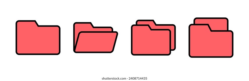Folder icon set illustration. folder sign and symbol