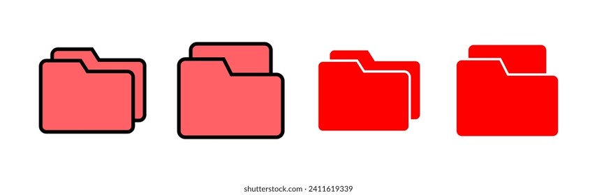 Folder icon set illustration. folder sign and symbol