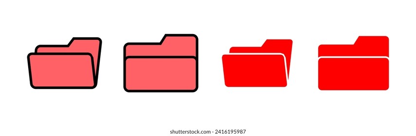 Folder icon set illustration. folder sign and symbol
