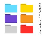 folder icon set isolated vector new