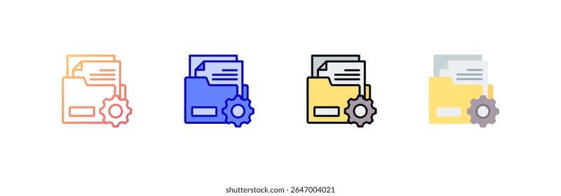 Folder Icon set multiple style collection