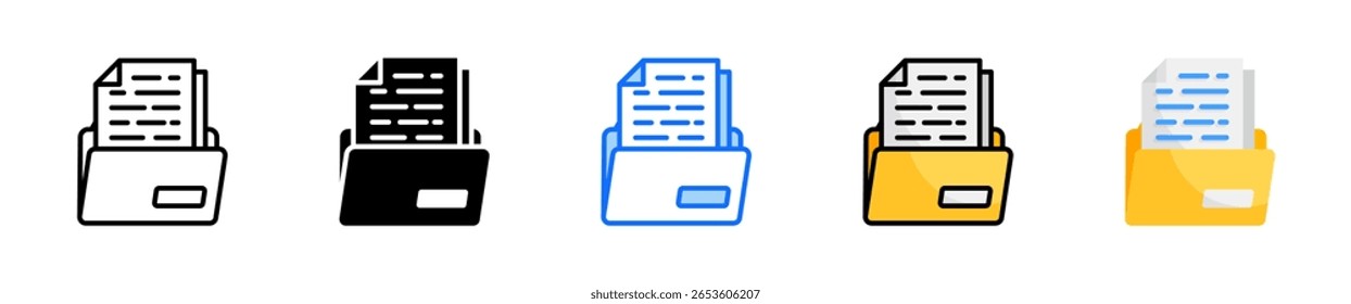 Folder Icon Set Multiple Style Collection