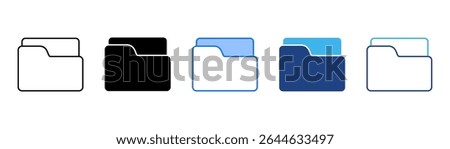 Folder icon set multiple style collection