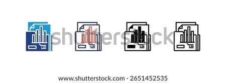 Folder icon set multiple style collection