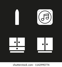 folder icon set. music file, file and cabinet vector icon for graphic design and web