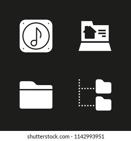 folder icon set. folder and music file vector icon for graphic design and web