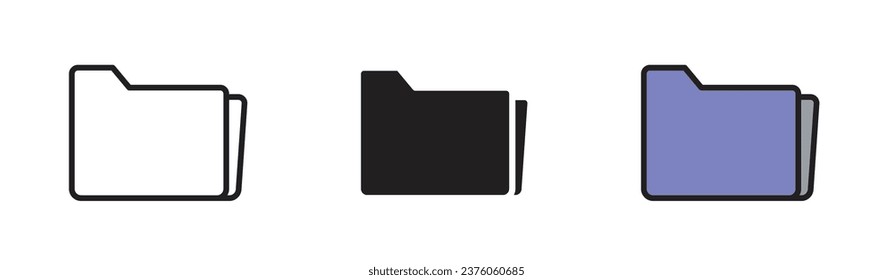 folder icon set. portfolio file vector symbol. computer data folder icon.