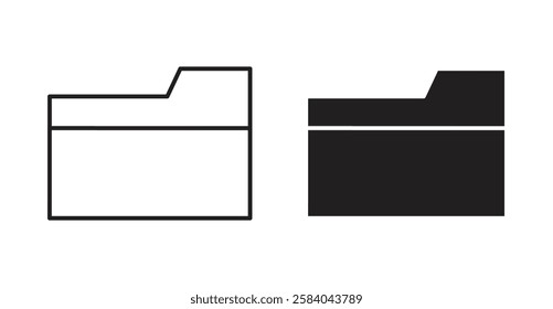 Folder icon set in thin line. vector illustrations for web