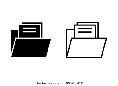 Folder icon set. folder vector icon