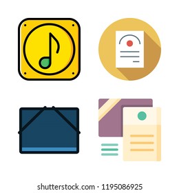 folder icon set. vector set about file storage, file, music file and documents icons set.