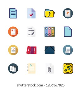 folder icon set. vector set about document, archive id, files and music folder icons set.