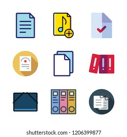 folder icon set. vector set about file, archives, music file and file storage icons set.