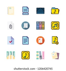 folder icon set. vector set about music folder icon, document, documents and file icons set.