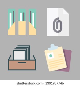 folder icon set. vector set about document, file, documents and filing cabinet icons set.