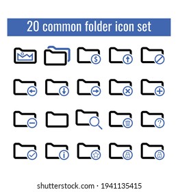 folder icon set vector graphic
