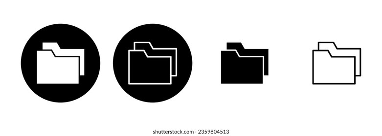 Folder icon set. folder vector icons
