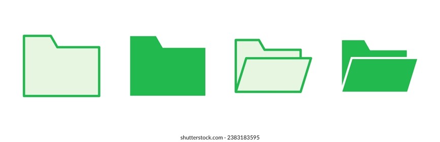 Folder icon set. folder vector icons