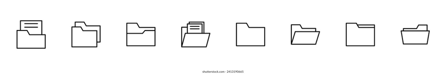 Folder icon set. folder vector icons