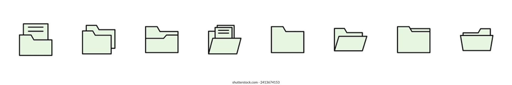 Folder icon set. folder vector icons