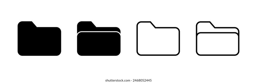 Folder icon set. folder vector icons