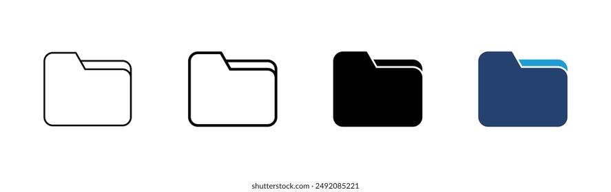 Conjunto de iconos de carpeta. iconos vectoriales de carpeta