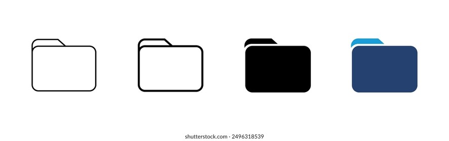 Folder icon set. folder vector icons