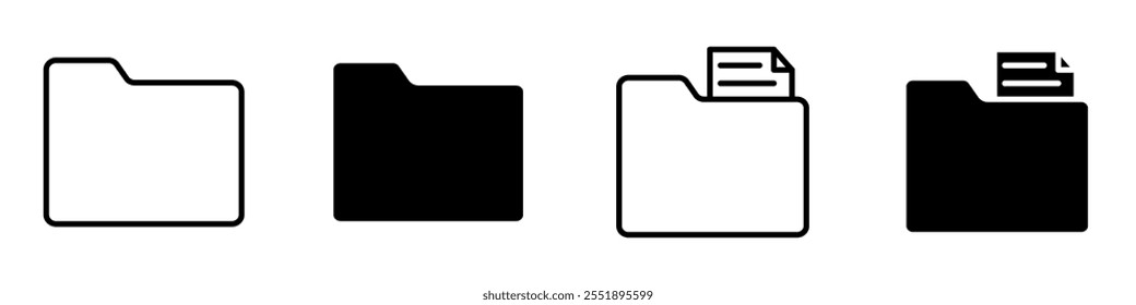 Icono de carpeta. Conjunto de iconos de carpeta. iconos de vector de carpeta. Icono de Vector. 