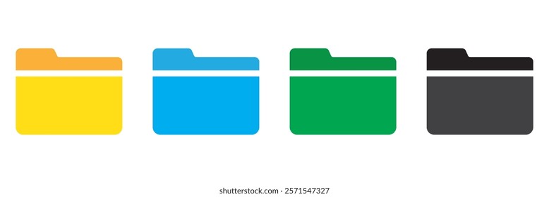 Folder icon set. folder vector icons