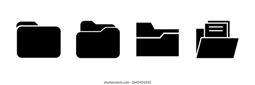 Folder icon set. folder vector icons