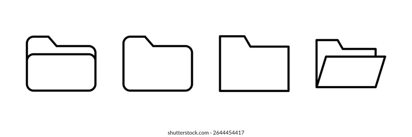 Folder icon set. folder vector icons
