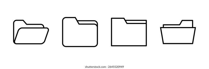 Folder icon set. folder vector icons