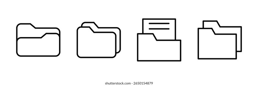 Folder icon set. folder vector icons