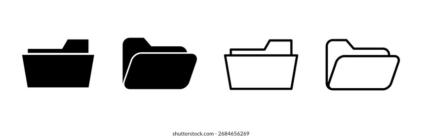 Folder icon set. folder vector icons