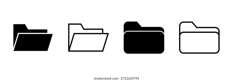 Conjunto de iconos de carpeta. iconos de vector de carpeta