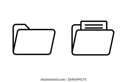 Folder icon set. Vector illustration.