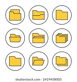 Folder icon set vector. folder sign and symbol